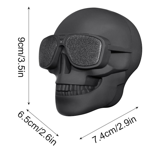 Bärbar Skelett Skalle Bluetooth Trådlös Högtalare Halloween Radio Högtalare Present