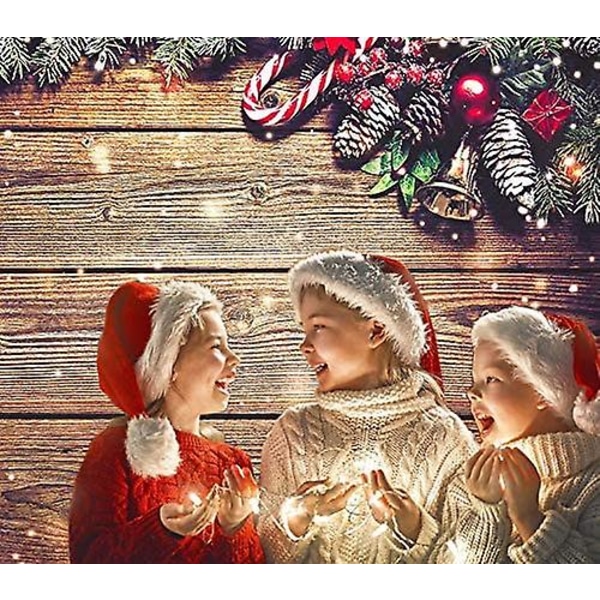 Snöflinga Guld Glitter Julfoto Bakgrund 5x3ft Rustik Trävägg Golv Fotobakgrund För Barnporträtt Familj Julfest Dekoration C