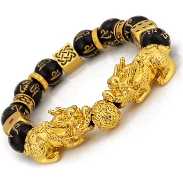 Feng Shui Armband Prosperity Double Pi Xiu/pi Yao Black Mantra Bead Armband