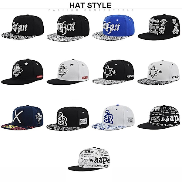 Tredimensionell broderi Hip-hop hatt broderad basebollkeps personlighet platt brätte hatt Trucker hatt till ungdom trendig hatt