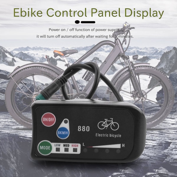 Elektrisk sykkelskjerm 36v 48v Ebike Ligent kontrollpanel LCD-skjerm Led880 vanntett kontroll（svart）