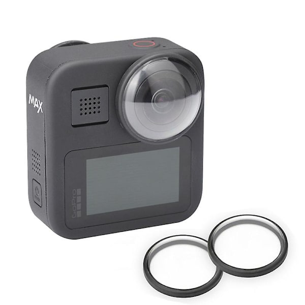 2 st UV-filter, skyddande objektivlock, anti-scratch-fodral för Gopro Max Black Hd-filter, actionkameratillbehör (vit färg)