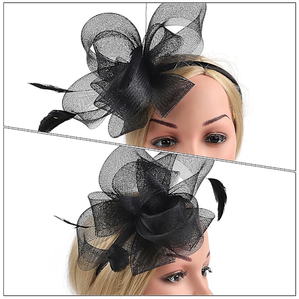 1 set tebjudning fascinator hatt pannband fascinator hatt klämma tebjudning hår accessoar