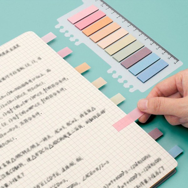 200 stk./20 ark Indeksklistermærke Sticky Notes Skrivbar Farvede skole løsblade til filer Hjemmekontor Flad pilside（F，multicolor）