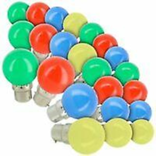 Pack Of 24 3w Led Light Bulbs B22 Bayonet Light Bulb Color Garland