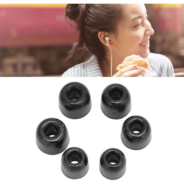 6 st mjuka och släta ersättningsöronproppar 3,0 mm brusreducering isolering bekväma minnesskum öronproppar tips hörlurar tillbehör för hörlurar