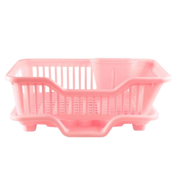 Plast diskho diskställ set 17,5 x 9,5 x 7 tum (rosa)