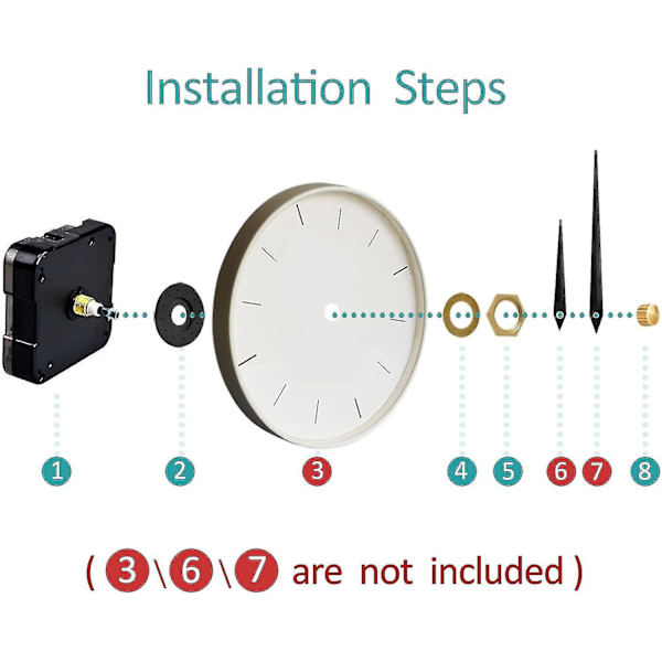 Quartz DIY vægur urværk mekanisme batteri DIY reparation reservedele udskiftning med hænder