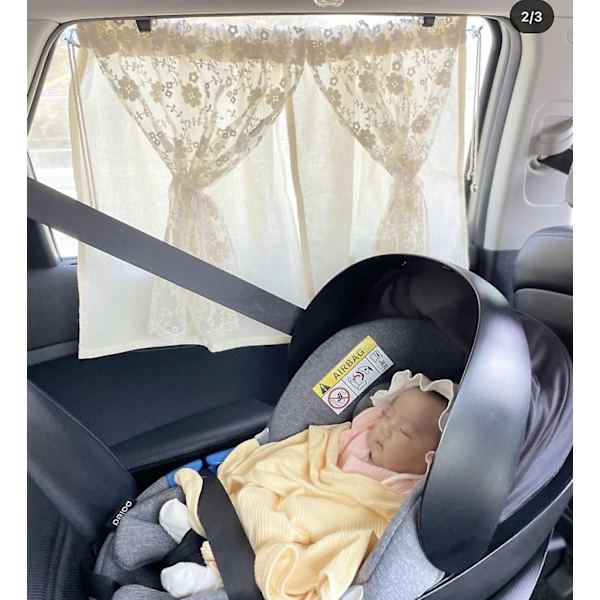 WABJTAM Bil Solskærm Gardin til Sidevindue Baby Børn Børns Solskærm Beskytter mod Solblænding Varme Blokerer UV-stråler Blænding Bil Interiør Sol