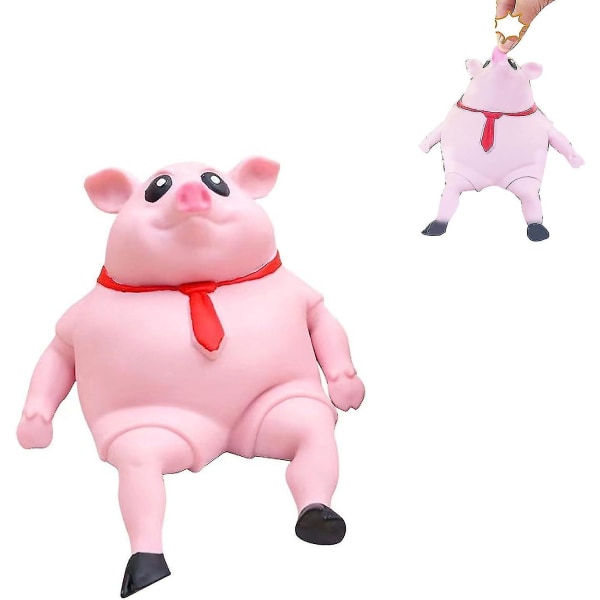 Pink gris squishy leke, nyhet søte gris klemme leker, søt rosa gris mann sensorisk stress leke, stress reliever leke flere størrelser tilgjengelig（S）