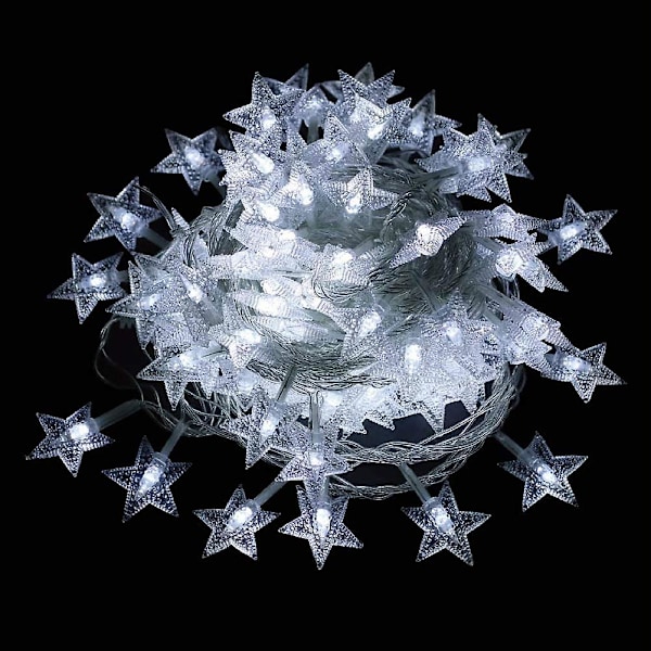100 LED 15 meter stjerneformede lyslenker, Plug In Fairy String Lights Vanntett, Utvidbar for innendørs, utendørs, bryllupsfest, juletre, nyttår, Gar