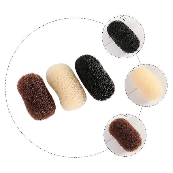 3 stk Bump It Up Volume Hair Base Set Svamp Volum Bump Inserts Hårbaser Hår Bump Up Kamklips for Kvinner DIY Frisyrer