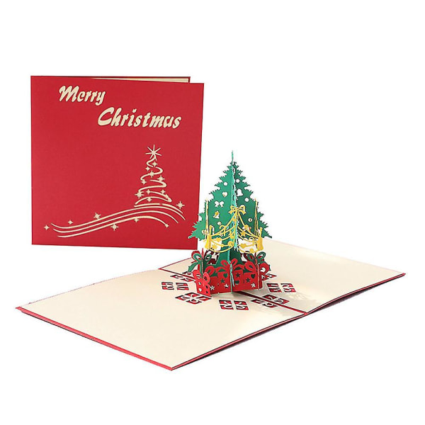Juletrekort pop-up for familie, 3d julekort, julehilsenskort popup-gave, glade julekort