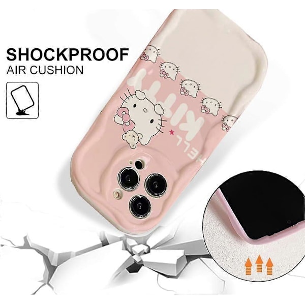 iPhone 13 Pro Max Skal, Söt Rolig Kawaii Kitty Cat Djurfigur Telefonskal 3D Omslag Silikon Telefonskal för Barn Flickor och Kvinnor