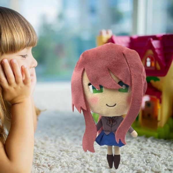 Flickor Docka Plyschleksak Mjuk Söt Docka Sovande Följeslagare Kudde Dekoration Doki Doki Litteraturklubb Figur Docka Födelsedagspresent - ZHENV（20cm A）