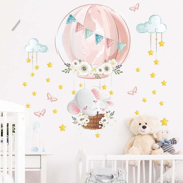 1 set Kids Cartoon Animals Graphic Wall Sticker för Nursery Baby Kids Room Wall