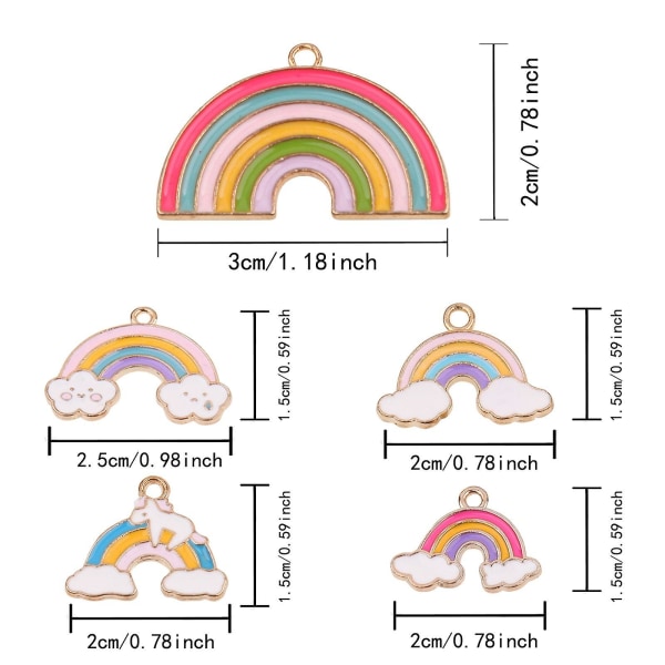 Barns regnbågshänge halsband 5st