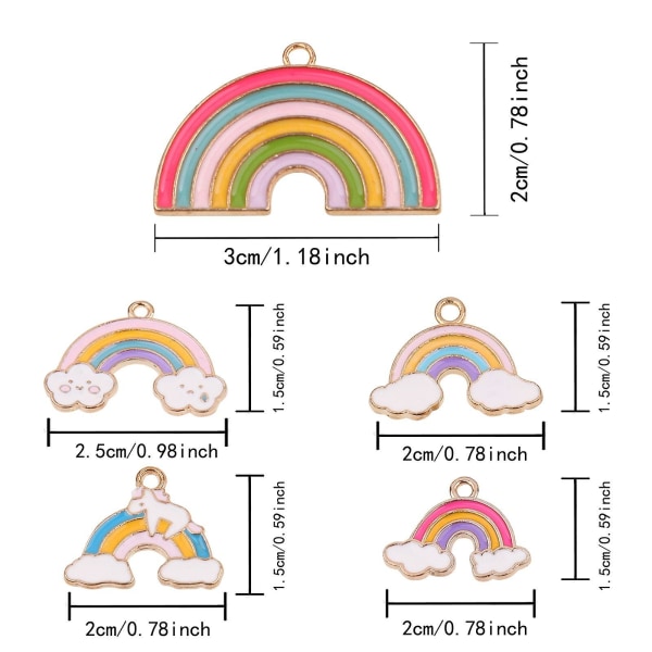 Børns regnbue vedhæng halskæde 5stk