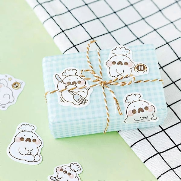 Små Box Scrapbook Dekaler 2 Ask/90 Stk, DIY Deko Tätningsdekaler för Album, Vattenflaskor, Presentask, Anteckningsbok, Kalendrar och Dagbok Söt Leopard