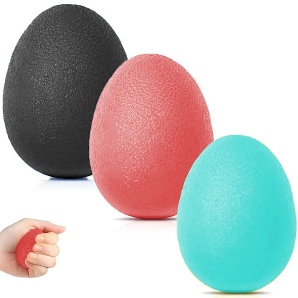 Krossboll Äggformade Greppbollar Handtränare Äggformad Handträningsboll Ägg Den Bästa Tränaren, (Svart+Röd+Grön)