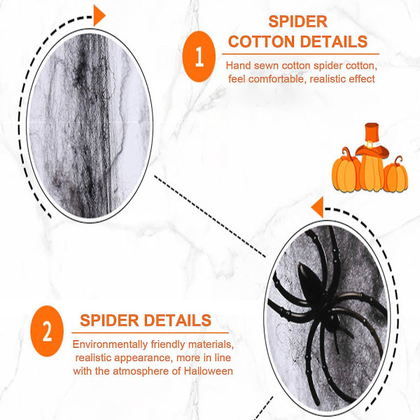 Halloween Spider Bomuld Spider Web Plast Lille Edderkop dekoration Legetøj