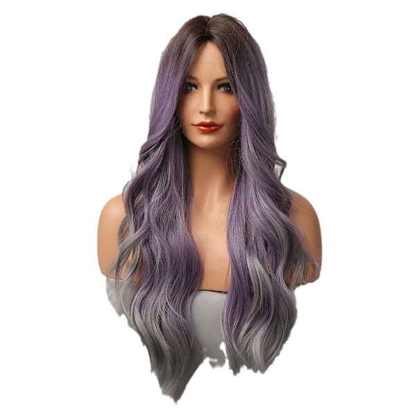 Easihair Brun Askblond Ombre Syntetiska Peruker Med Lugg För Kvinnor Medellång Rak Peruk Värmebeständig Cosplay Peruker（LC5224-1）