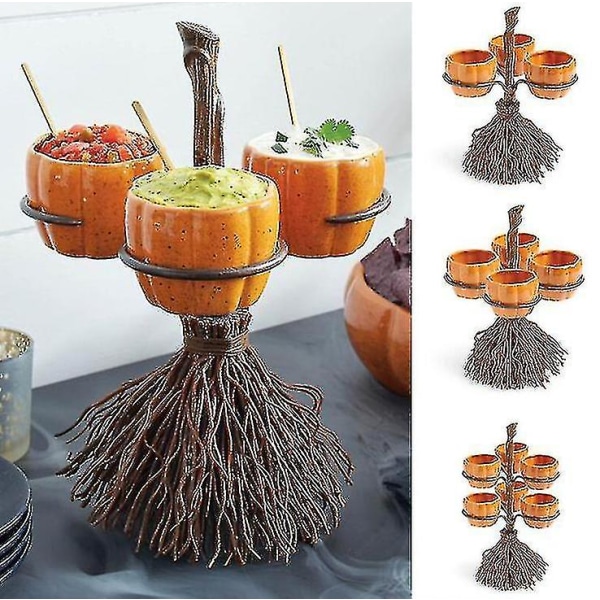 Halloween Pumpkin Snack Bowl -teline Jälkiruokatelineet Hedelmälautaset Halloween-sisustukseen (6 kuppia)