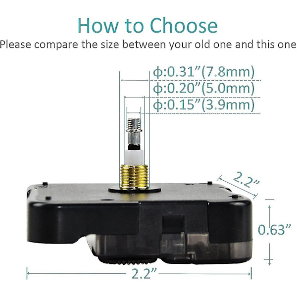 Quartz DIY vægur urværk mekanisme batteri DIY reparation reservedele udskiftning med hænder