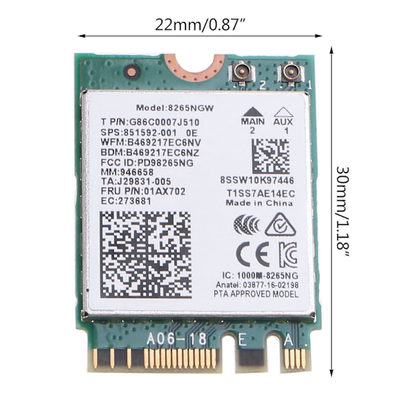 Dual Band 2.4g/5ghz Wifi Wlan For Intel 8265ngw Wireless-ac 8265 Ngff 802.11ac 867mbps 2x2 Mu-mimo Wifi Bt 4.2 Card