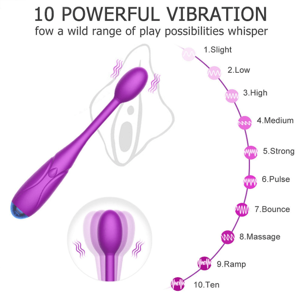 10 lägen Bullet Stick Tyst Massage Stick Bärbar silikonboll Feminint nöje