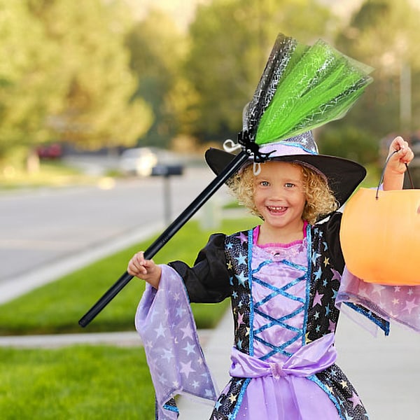 Halloween Dekoration Häxa Flygande Kvast Fest Dans Kostym Rekvisita Klä Ut