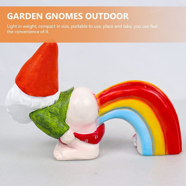 Presentprydnad Trädgård Regnbåge Tomte Staty Skulptur: Resin Tomte Figur Jul Trädgård Tomte Dekoration För Patio Yard Gräsmatta Veranda Prydnad Jultomte Prydnad