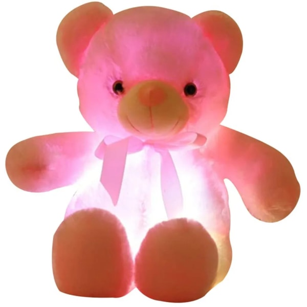 Lysande LED Färgglada Nalle Nattlampor Lysande Glöd Glödande Teddy Bear Gosedjur Plyschleksak Barn Kvinnor