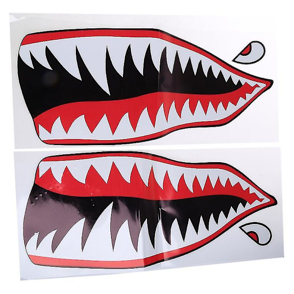 2 stk. Flying Tigers Shark Teeth A-10 Warthog klistremerker Warhawk jagerfly