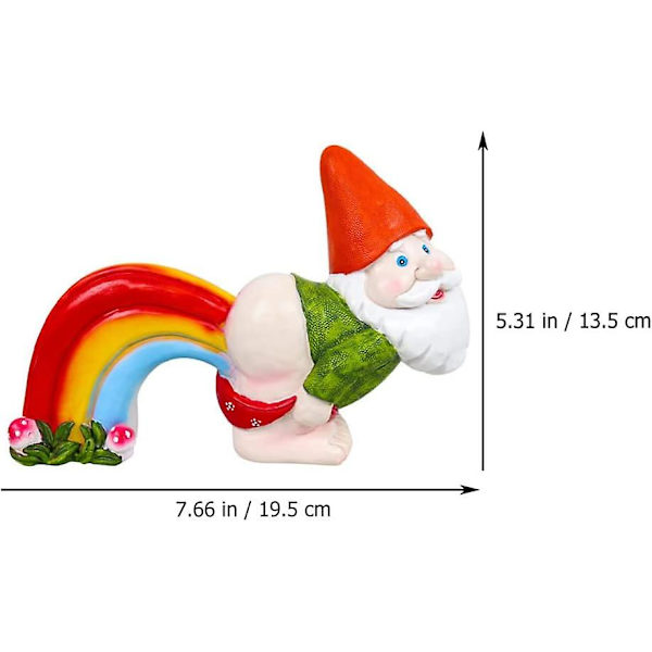 Presentprydnad Trädgård Regnbåge Tomte Staty Skulptur: Resin Tomte Figur Jul Trädgård Tomte Dekoration För Patio Yard Gräsmatta Veranda Prydnad Jultomte Prydnad