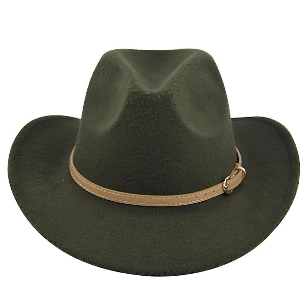 Filt Hat Retro Imitert Sau Hat Cowboy Hat Belte Ull Hat Nasjonal Hette Retro Jazz Hat