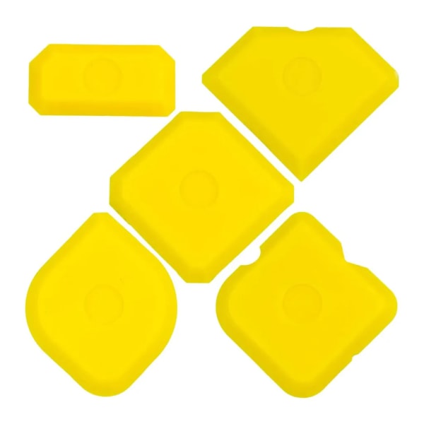 Set med 5 fogglättare - professionell fogspatel för silikon, silikonfogar och akrylfogar, skrapa för perfekta fogar (gul)