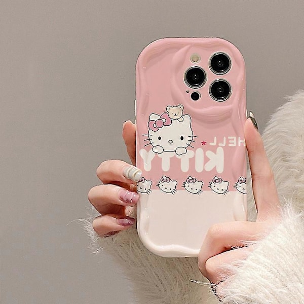 iPhone 13 Pro Max Skal, Söt Rolig Kawaii Kitty Cat Djurfigur Telefonskal 3D Omslag Silikon Telefonskal för Barn Flickor och Kvinnor