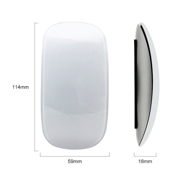 Langaton, Bluetooth, Ladattava Bluetooth-hiiri, toimii Macin tai iPadin kanssa; Monikosketuspintainen hiljainen toimistohïiri, ladattava (Valkoinen)