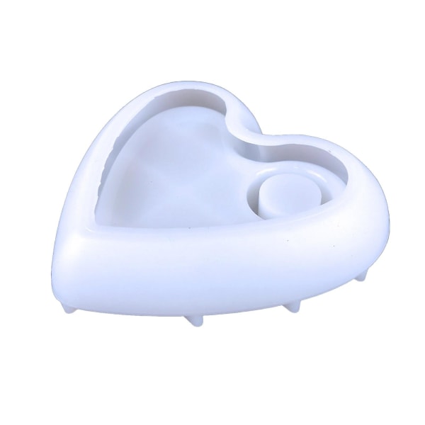 Hjerteformet silikonform for harpikslysform for lysestaker, brett, smykkeholder, hjemmedekorasjoner