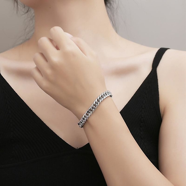 Unisex länk armband i 316L rostfritt stål, pläterad, längd 21 cm