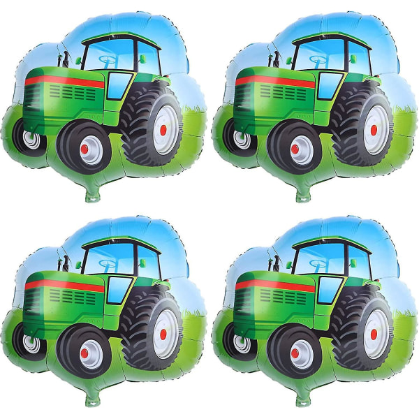 4 stk Farm Tractor Kæmpe Folie Balloner Til Fødselsdag Baby Shower Traktor tema Festpynt Tilbehør