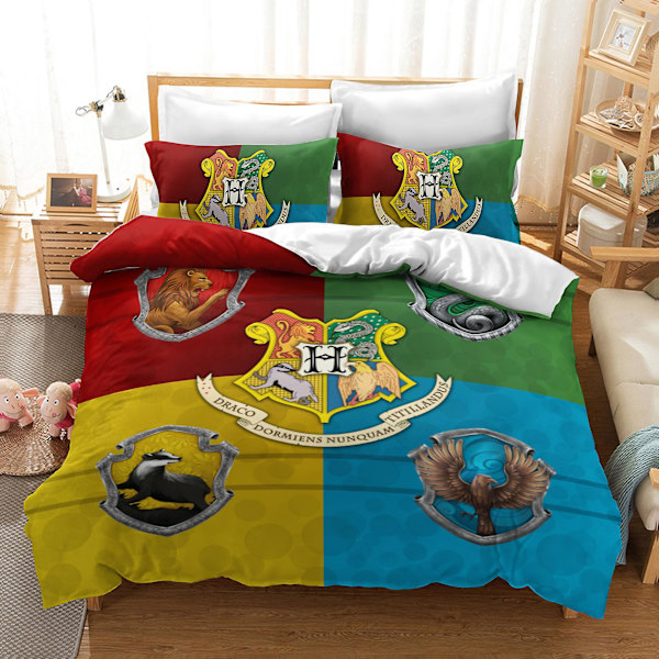 3D Digitaltryck Hogwarts Hemtextil Sängkläder Tredelad Set HL16 180*200cm -ZHENV（180*200cm）