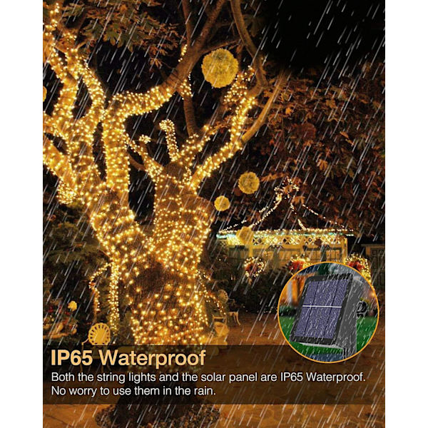Solcellsbelysning för utomhus 32m 300 Led Solcellsdriven 8 lägen Solcellsfairylights Vattentät Dekoration för Trädgård Patio Yard, Julbröllop