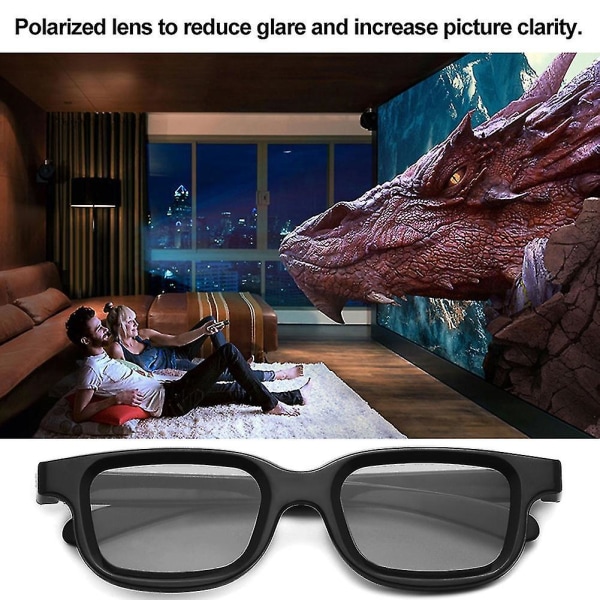 4 stk polariserede passive 3d-briller til 3d-tv Ægte 3d-biografer til 3d-gaming og tv-stel