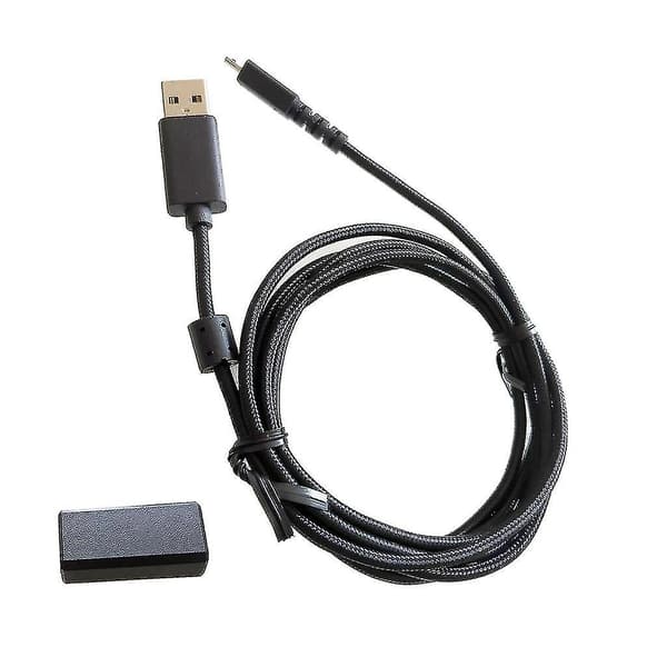 Flettet USB-musekabel Sort opladningsledning Museadapter til Logitech G502