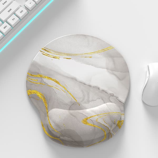 Musematte Håndleddsstøtte, Ergonomisk Gel Musematte med Håndleddsstøtte, Komfortabel Datamusmatte for Bærbar PC, Musematte med Sklisikker PU-base(E)