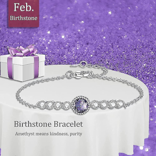 Födelsedagssmycke Armband för kvinnor. 12-månaders handgjorda silverarmband. Justerbar