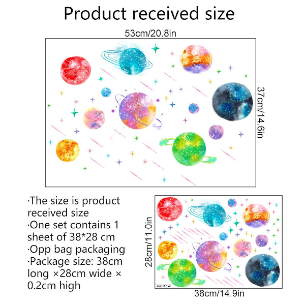 Glow in the Dark Planets Stars för takvägg dekaler Glow Solar System Galaxy Space Barnkammare väggdekaler Barn flickor pojkar rum dekorationer för säng
