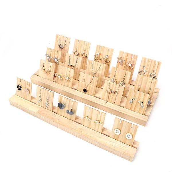 Örhänge smycken hängare arrangör hållare smycken rack hängare förvaring display stativ hål trä bas för hem butik inredning